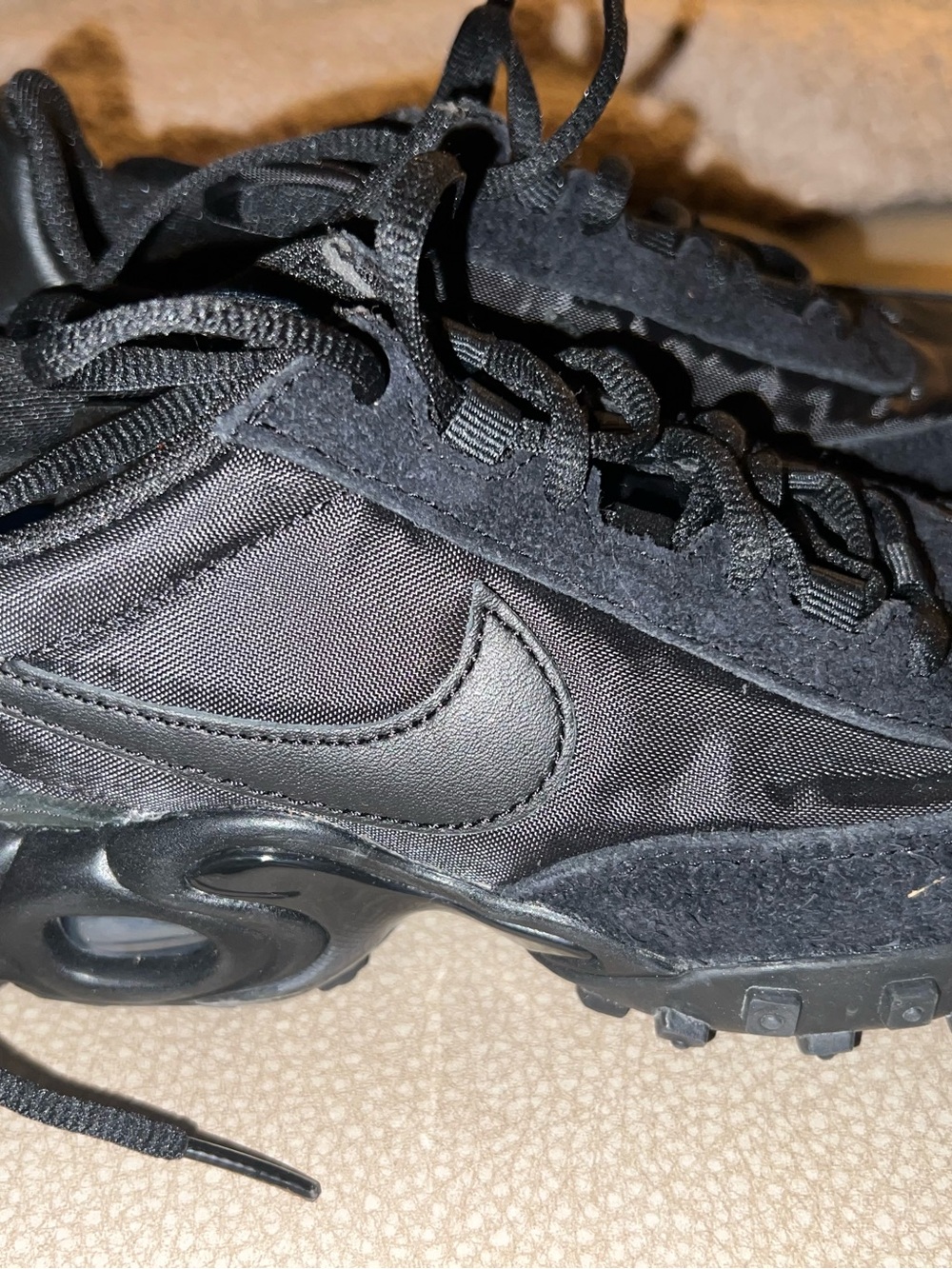 Nike Air Max Waffle Racer SP Triple Black Sneakers - FV6946-001